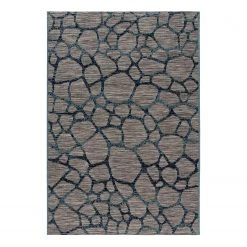 Sehrazat Tapis intérieur / extérieur Road 3450 - Fibres synthétiques - Bleu - 80 x 150 cm