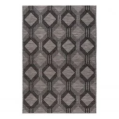 Sehrazat Tapis intérieur / extérieur Road 3460 - Fibres synthétiques - Gris - 120 x 170 cm