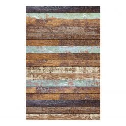 Contento Tapis en vinyle Matteo Bois flotté - Vinyle - Marron / Bleu - 118 x 180 cm
