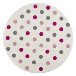 Happy Rugs Tapis enfant Confetti - Polypropylène - Rose vieilli / Crème - Diamètre : 160 cm