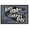 Bilderwelten Paillasson Bier dabei Eintritt frei - Tissu mélangé - Gris - 70 x 50 cm