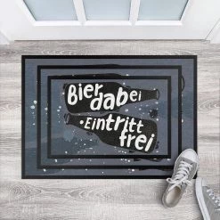 Bilderwelten Paillasson Bier dabei Eintritt frei - Tissu mélangé - Gris - 70 x 50 cm -Tapis Soldes Boutique 1000262030 210505 09283400045 MOOD DETAILS P000000001000262030 mood