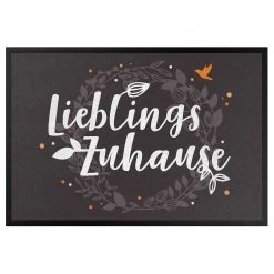 Bilderwelten Paillasson Lieblingszuhause - Tissu mélangé - Gris - 85 x 60 cm