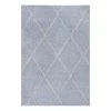Top Square Tapis épais Ylamaa - Fibres synthétiques - Gris / Crème - 160 x 220 cm