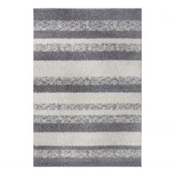 Top Square Tapis épais Tranholm - Fibres synthétiques - Gris / Crème - 140 x 200 cm