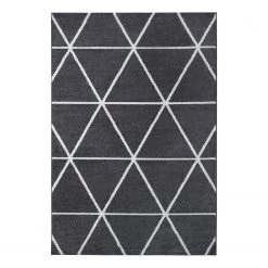 Top Square Tapis Estvad - Fibres synthétiques - Gris foncé - 140 x 200 cm
