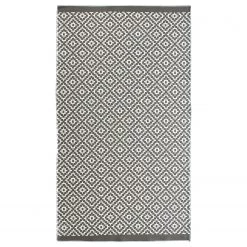 Top Square Tapis intérieur / extérieur Dunlop - Fibres synthétiques - Ivoire / Gris - 140 x 200 cm