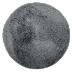 FLHF Tapis Lovika II - Polyester - Graphite - Diamètre : 120 cm