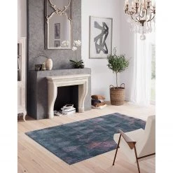 Top Square Tapis Twig - Fibres synthétiques - Bleu -Tapis Soldes Boutique 1000272918 210707 10183800411 MOOD DETAILS P000000001000272918 mood