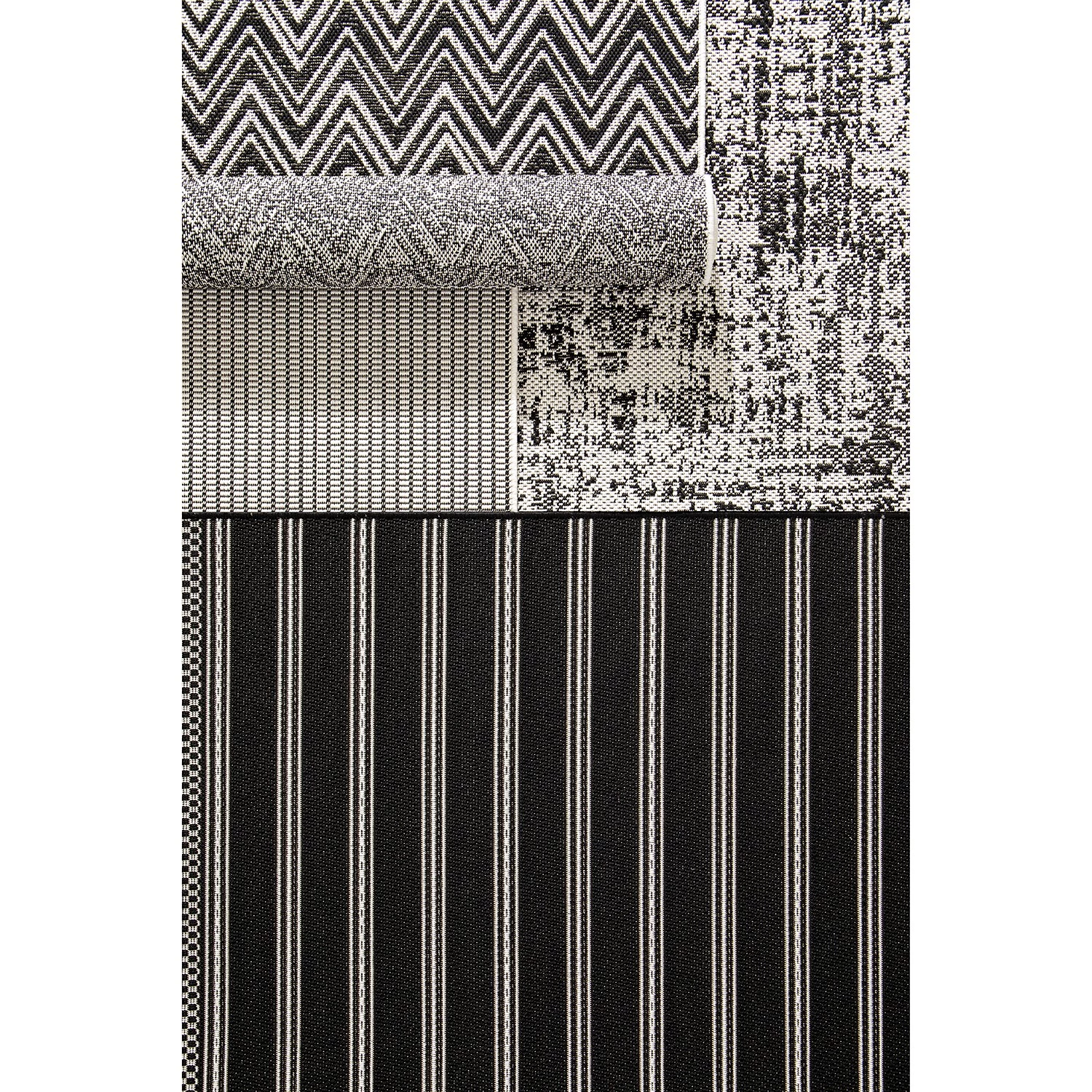 Top Square Tapis intérieur / extérieur Dream - Fibres synthétiques - Blanc / Noir 6 Top Square Tapis intérieur / extérieur Dream - Fibres synthétiques - Blanc / Noir – Image 4