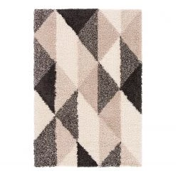 Top Square Tapis épais Asta IV - Fibres synthétiques - Noir / Gris