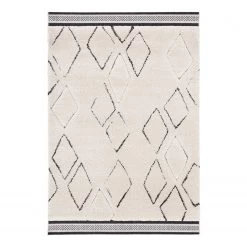 Top Square Tapis Fil - Fibres synthétiques - Blanc / Noir