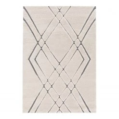 Top Square Tapis Jad - Fibres synthétiques - Blanc / Noir