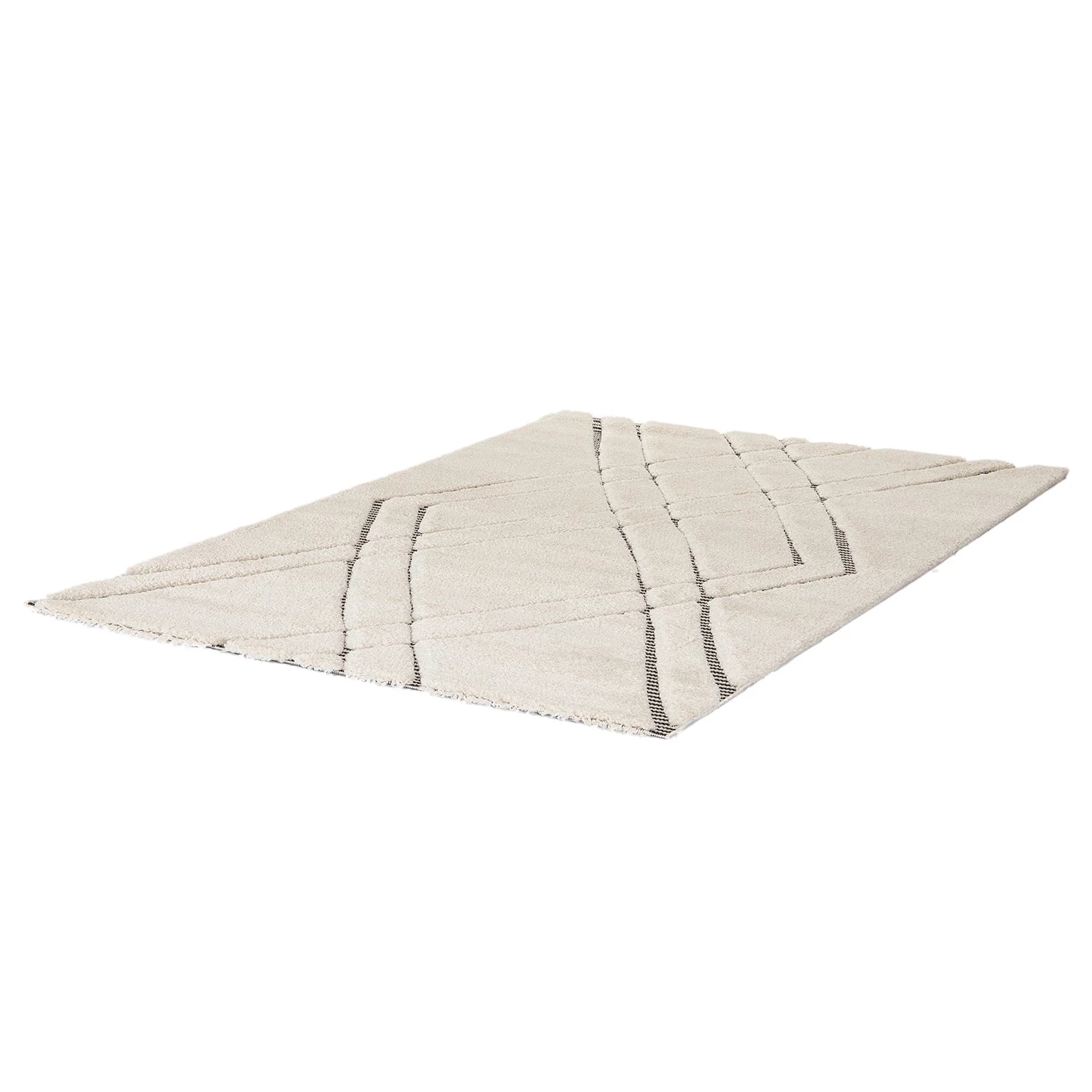 Top Square Tapis Jad - Fibres synthétiques - Blanc / Noir 4 Top Square Tapis Jad - Fibres synthétiques - Blanc / Noir – Image 2