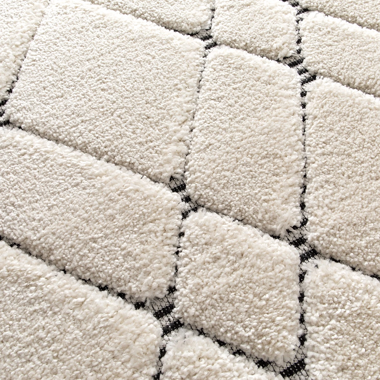 Top Square Tapis Jad - Fibres synthétiques - Blanc / Noir 5 Top Square Tapis Jad - Fibres synthétiques - Blanc / Noir – Image 3