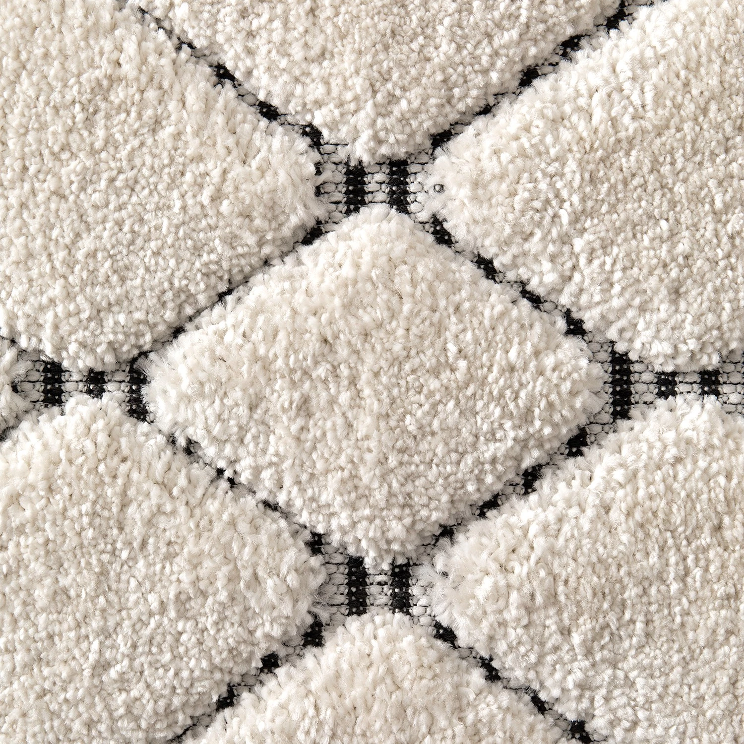 Top Square Tapis Jad - Fibres synthétiques - Blanc / Noir 6 Top Square Tapis Jad - Fibres synthétiques - Blanc / Noir – Image 4