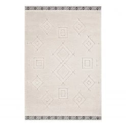 Top Square Tapis Emily - Fibres synthétiques - Blanc / Noir