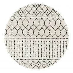 Top Square Tapis Loen - Fibres synthétiques - Blanc / Noir