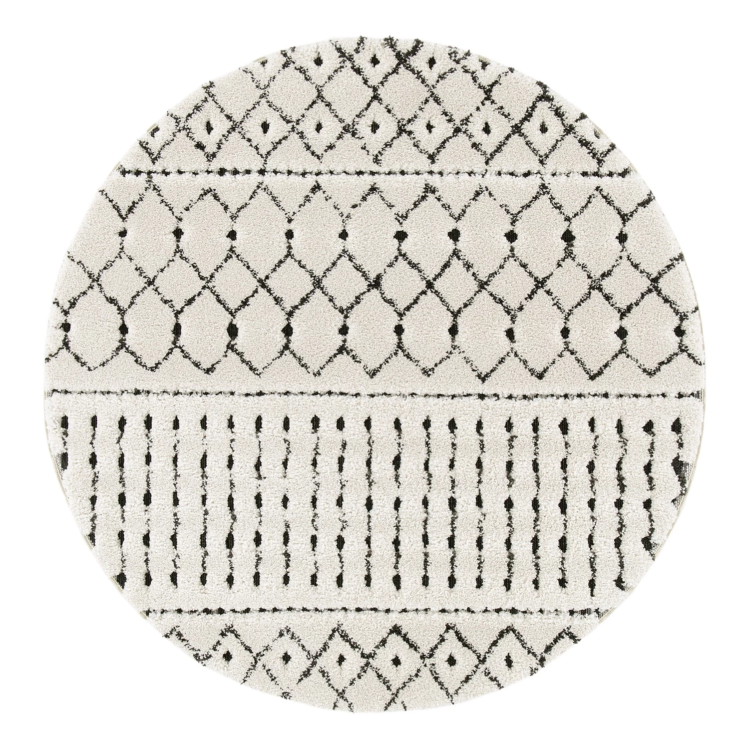 Top Square Tapis Loen - Fibres synthétiques - Blanc / Noir 3 Top Square Tapis Loen - Fibres synthétiques - Blanc / Noir