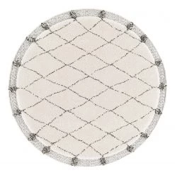 Top Square Tapis Maaret - Fibres synthétiques - Blanc / Noir