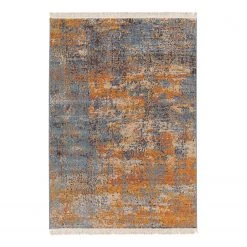 Top Square Tapis Recycle II - Fibres synthétiques - Multicolore / Bleu / Jaune