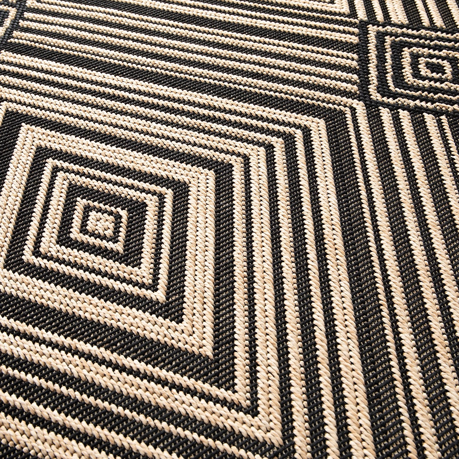 Top Square Tapis intérieur / extérieur Statesville - Fibres synthétiques - Beige / Noir 5 Top Square Tapis intérieur / extérieur Statesville - Fibres synthétiques - Beige / Noir – Image 3