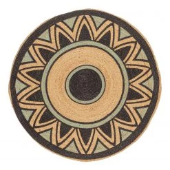 Top Square Tapis Arena IV - Jute / Polyester - Bleu clair