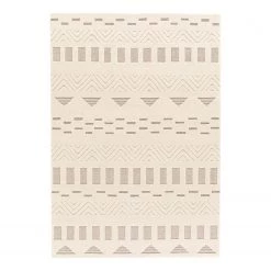 Top Square Tapis Calipso I - Fibres synthétiques - Blanc / Gris