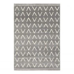 Top Square Tapis Calipso III - Fibres synthétiques - Blanc / Gris