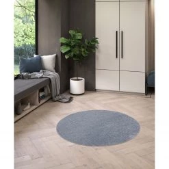 Top Square Tapis Vita - Fibres synthétiques - Bleu - Diamètre : 120 cm -Tapis Soldes Boutique 1000273084 211230 12023100048 MOOD DETAILS P000000001000273084 mood