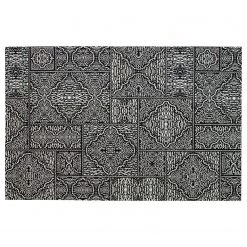 Top Square Tapis épais Renna - Polyester / Coton - Noir / Blanc