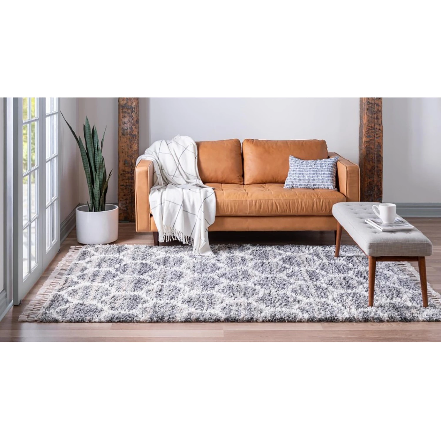 Top Square Tapis épais Top Shag I - Polypropylène / Envers : - Gris - 155 x 245 cm 7 Top Square Tapis épais Top Shag I - Polypropylène / Envers : - Gris - 155 x 245 cm – Image 5
