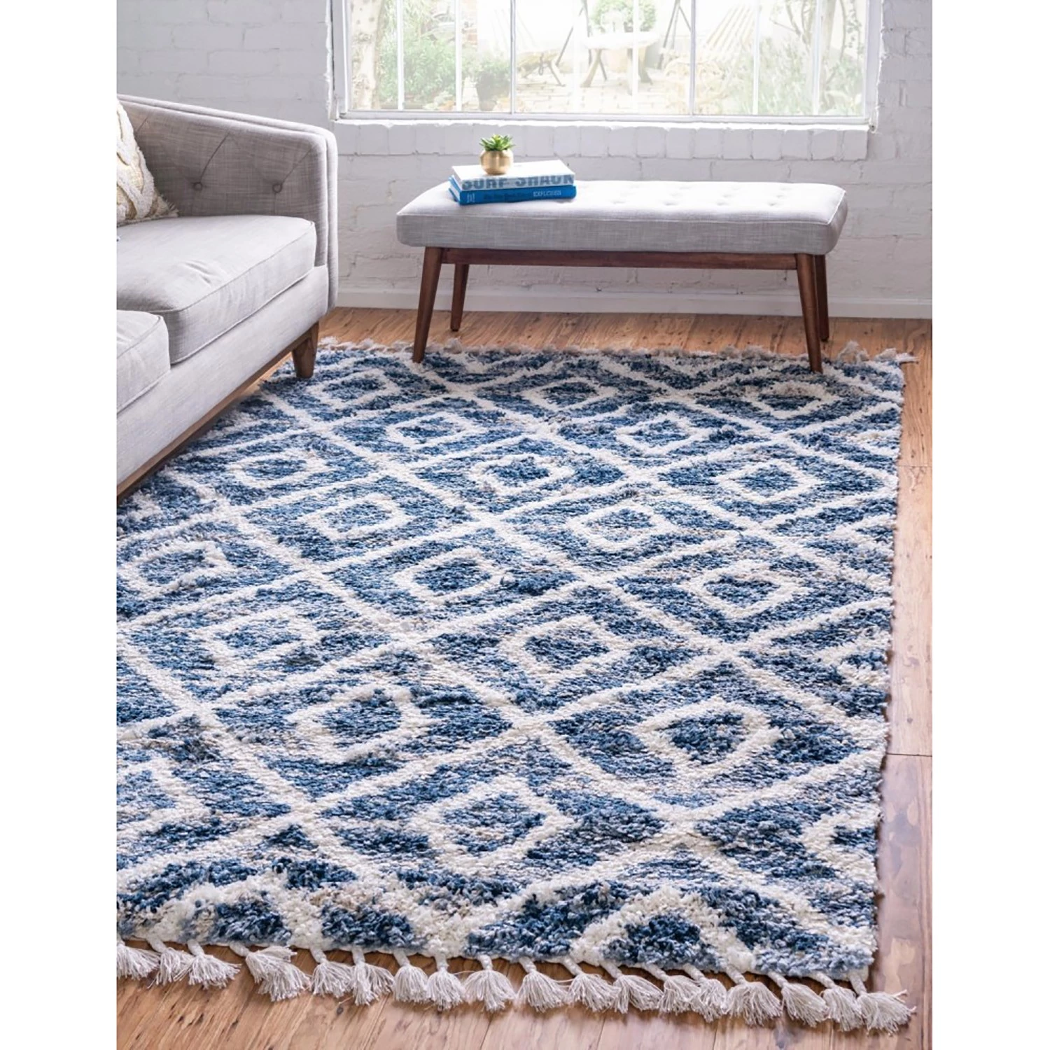 Top Square Tapis épais Top Shag II - Polypropylène / Envers : - Bleu - 150 x 245 cm 4 Top Square Tapis épais Top Shag II - Polypropylène / Envers : - Bleu - 150 x 245 cm – Image 2