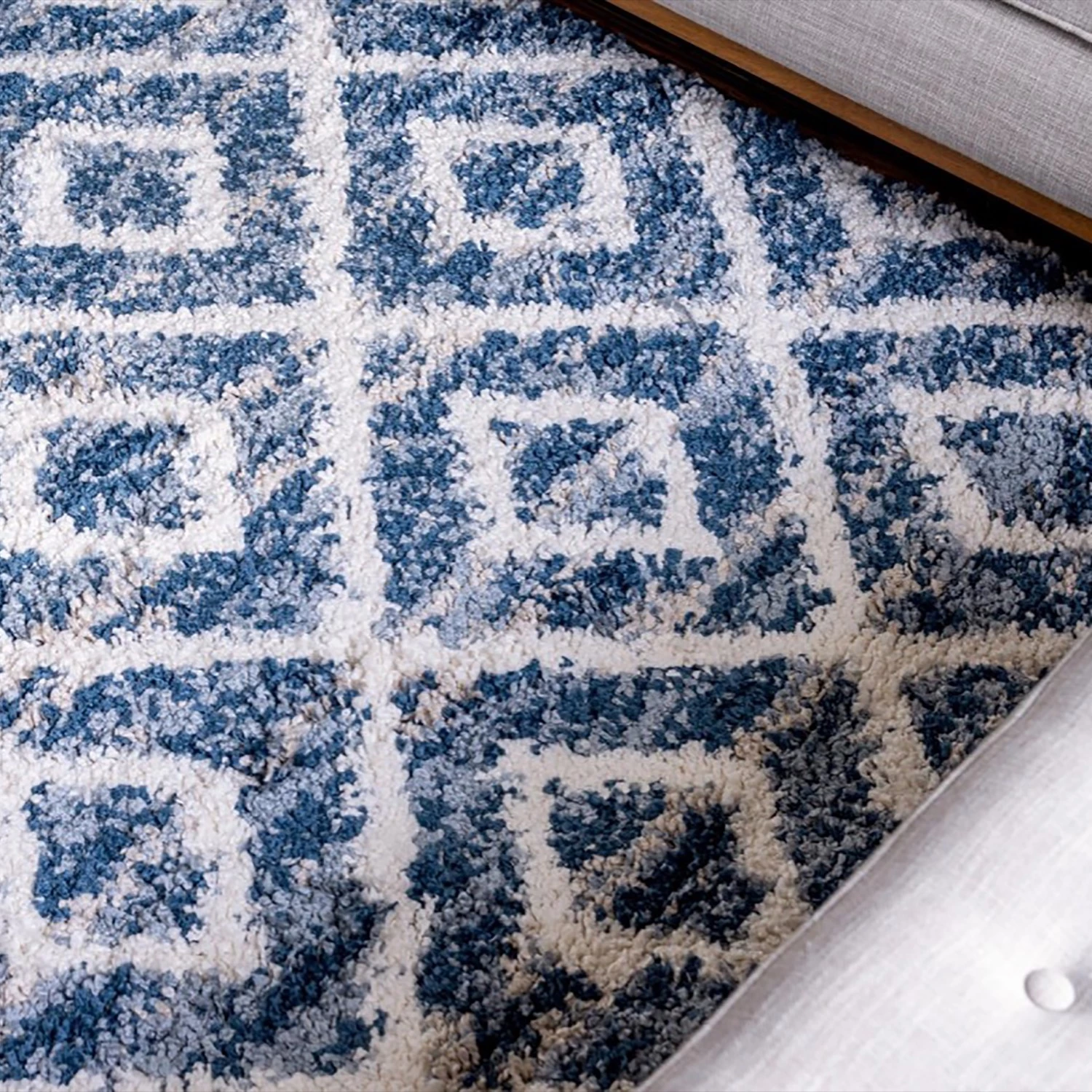 Top Square Tapis épais Top Shag II - Polypropylène / Envers : - Bleu - 150 x 245 cm 9 Top Square Tapis épais Top Shag II - Polypropylène / Envers : - Bleu - 150 x 245 cm – Image 7