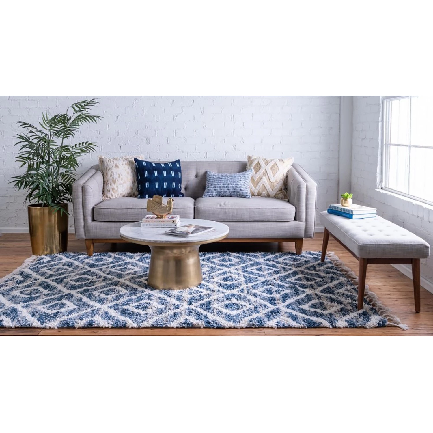 Top Square Tapis épais Top Shag II - Polypropylène / Envers : - Bleu - 150 x 245 cm 10 Top Square Tapis épais Top Shag II - Polypropylène / Envers : - Bleu - 150 x 245 cm – Image 8