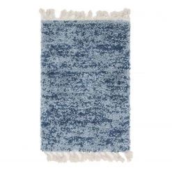 Top Square Tapis épais Top Shag III - Polypropylène / Envers : - Bleu - 65 x 90 cm