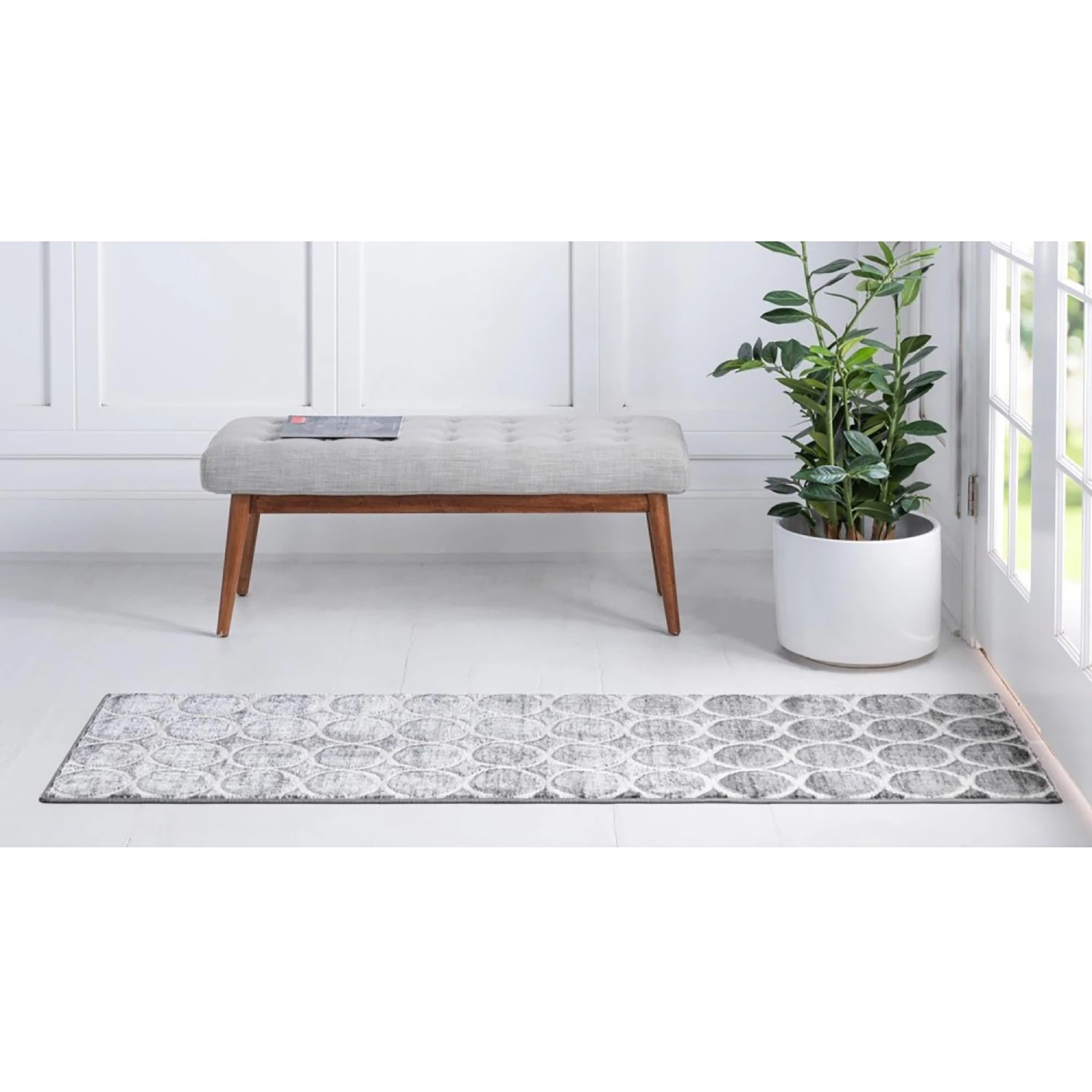 Top Square Tapis de couloir Titan Trellis II - Polypropylène / Envers : - Gris foncé 7 Top Square Tapis de couloir Titan Trellis II - Polypropylène / Envers : - Gris foncé – Image 5