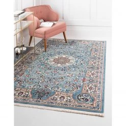 Top Square Tapis Almas I - Polypropylène / Coton - Bleu - 90 x 150 cm -Tapis Soldes Boutique 1000284712 210819 13470000567 MOOD DETAILS P000000001000284712 mood
