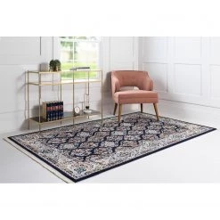 Top Square Tapis Almas IV - Polypropylène / Coton - Bleu marine - 90 x 150 cm -Tapis Soldes Boutique 1000284716 210819 13464900553 MOOD DETAILS P000000001000284716 mood
