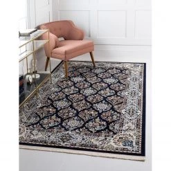 Top Square Tapis Almas IV - Polypropylène / Coton - Bleu marine - 90 x 150 cm -Tapis Soldes Boutique 1000284716 210819 13465600562 MOOD DETAILS P000000001000284716 mood