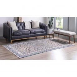 Top Square Tapis Almas III - Polypropylène / Coton - Bleu - 150 x 245 cm -Tapis Soldes Boutique 1000284744 210819 13440100347 MOOD DETAILS P000000001000284744 mood