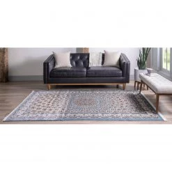 Top Square Tapis Almas III - Polypropylène / Coton - Bleu - 150 x 245 cm -Tapis Soldes Boutique 1000284744 210819 13440300350 MOOD DETAILS P000000001000284744 mood