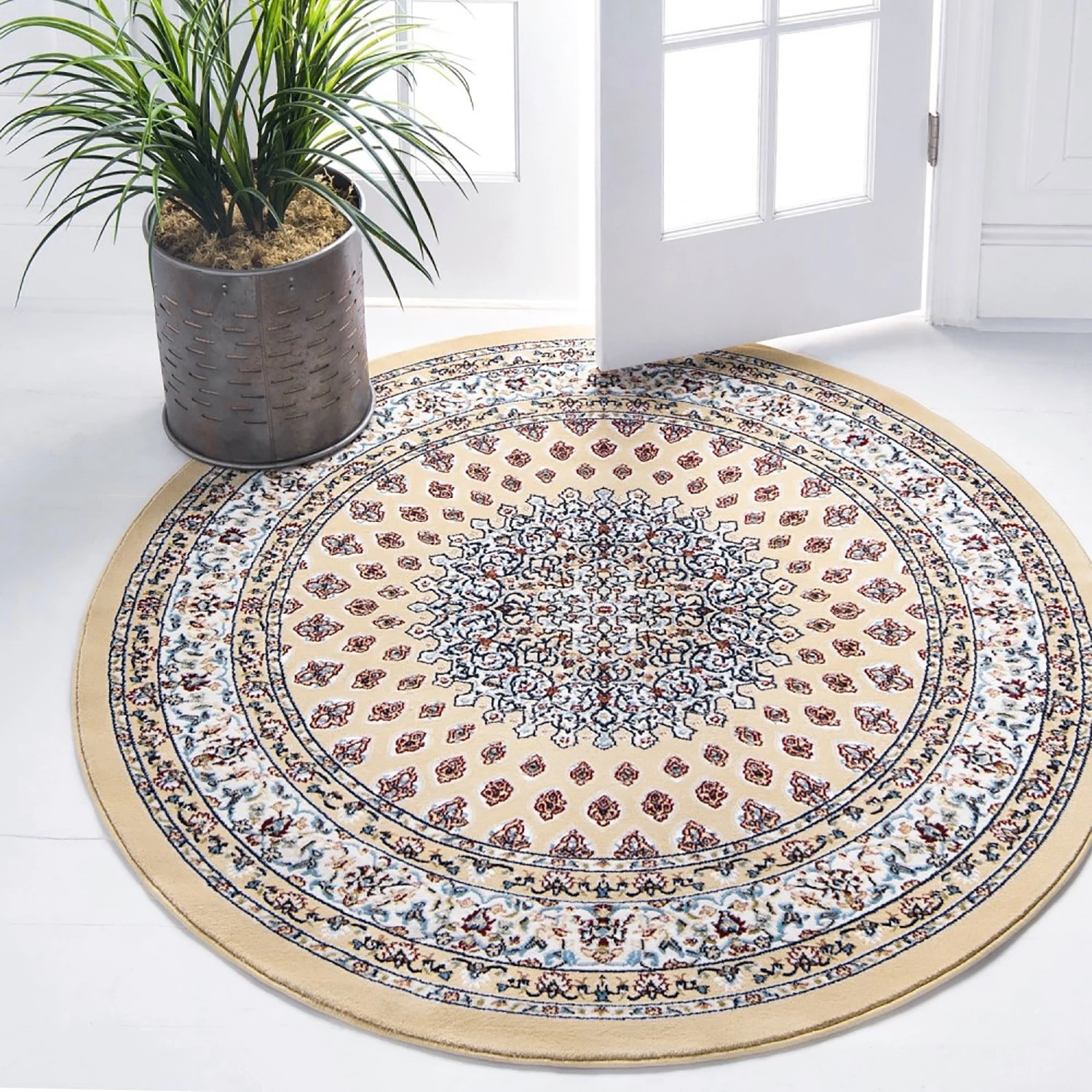 Top Square Tapis Almas Rond II - Polypropylène / Coton - Marron 8 Top Square Tapis Almas Rond II - Polypropylène / Coton - Marron – Image 6