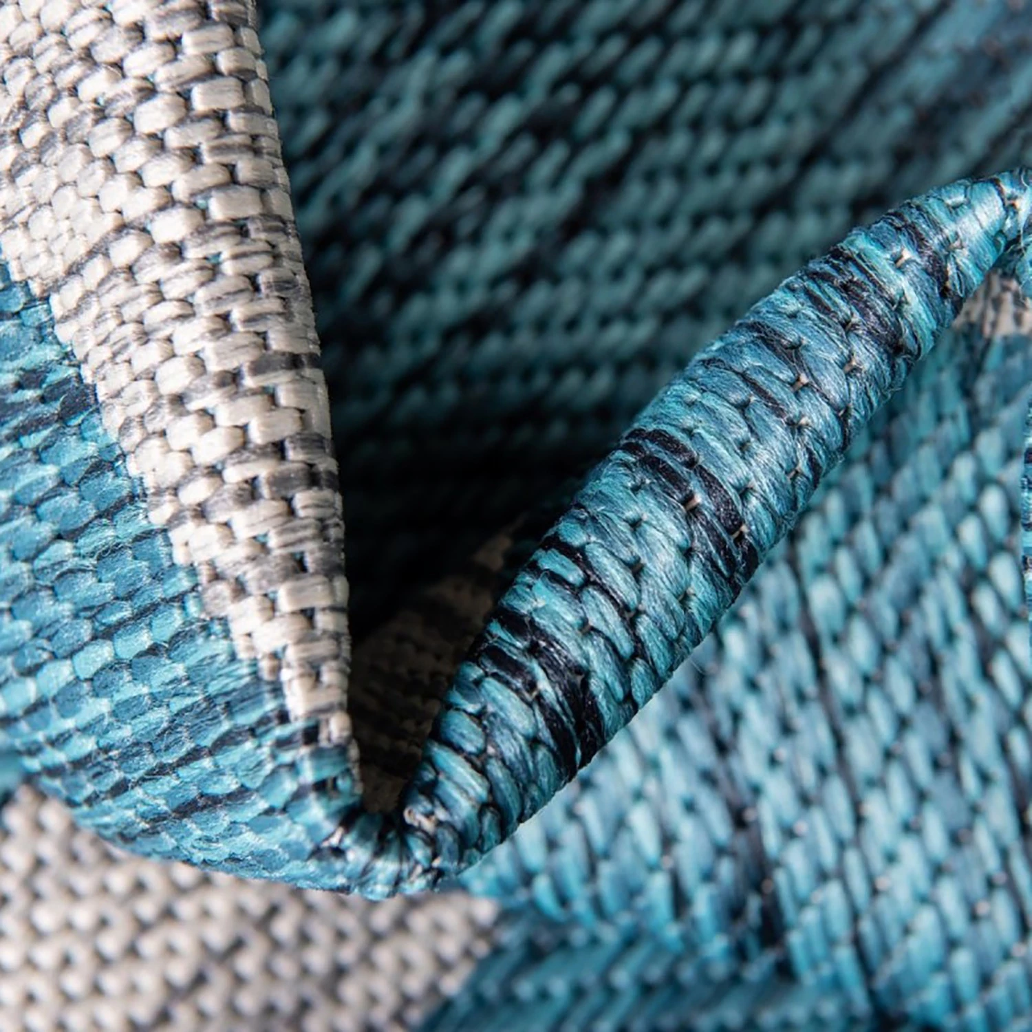 Top Square Tapis intérieur / extérieur Beauties I - polypropylène - Bleu pétrole - 150 x 245 cm 4 Top Square Tapis intérieur / extérieur Beauties I - polypropylène - Bleu pétrole - 150 x 245 cm – Image 2