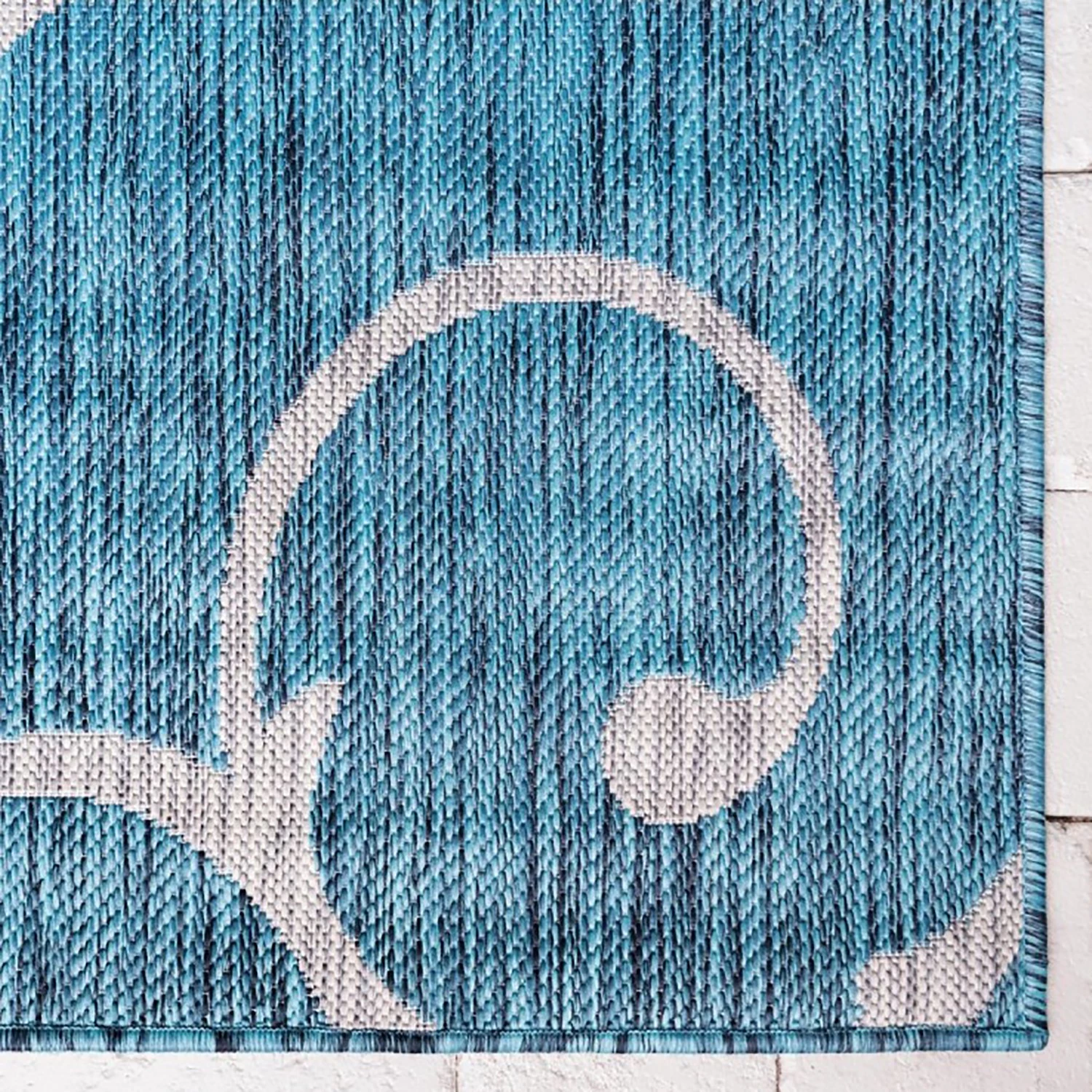 Top Square Tapis intérieur / extérieur Beauties I - polypropylène - Bleu pétrole - 150 x 245 cm 7 Top Square Tapis intérieur / extérieur Beauties I - polypropylène - Bleu pétrole - 150 x 245 cm – Image 5