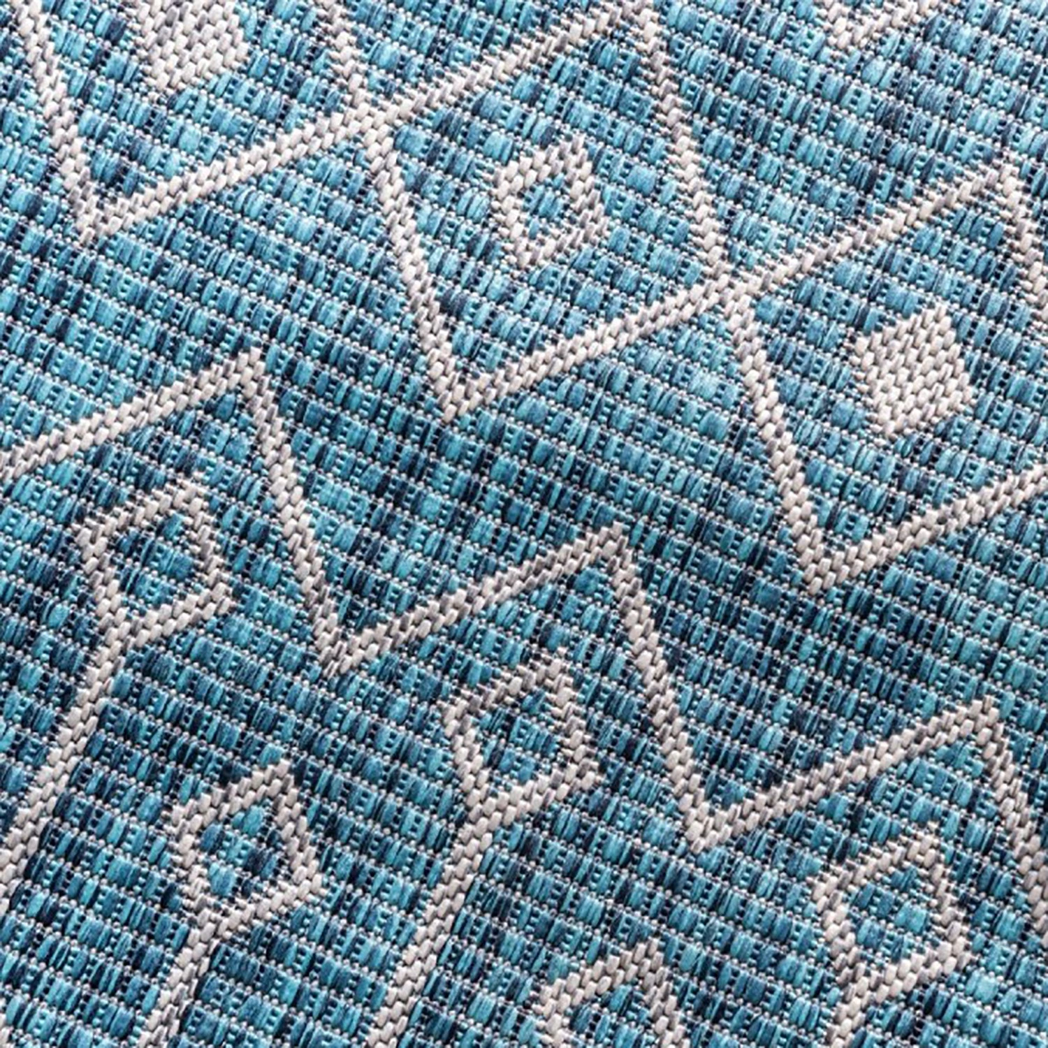 Top Square Tapis intérieur / ext. Cloud Crosses VII - polypropylène - Bleu pétrole 4 Top Square Tapis intérieur / ext. Cloud Crosses VII - polypropylène - Bleu pétrole – Image 2