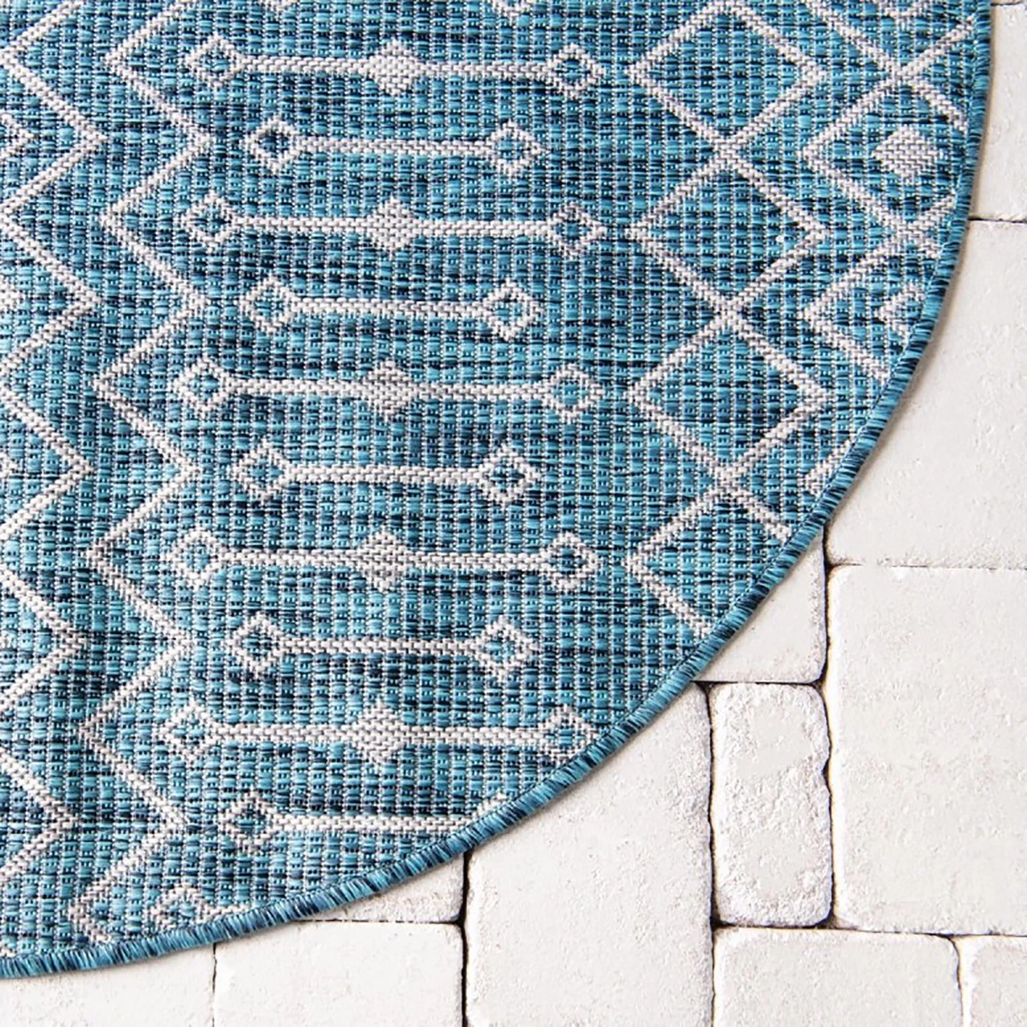 Top Square Tapis intérieur / ext. Cloud Crosses VII - polypropylène - Bleu pétrole 8 Top Square Tapis intérieur / ext. Cloud Crosses VII - polypropylène - Bleu pétrole – Image 6