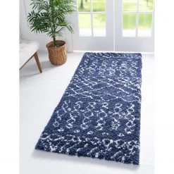 Top Square Tapis de couloir Temara Shag I - Polypropylène / Envers : - Bleu marine - 80 x 305 cm -Tapis Soldes Boutique 1000284900 210819 14455904752 MOOD DETAILS P000000001000284900 mood