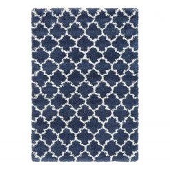 Top Square Tapis Temara Shag V - Polypropylène / Envers : - Bleu marine - 120 x 185 cm