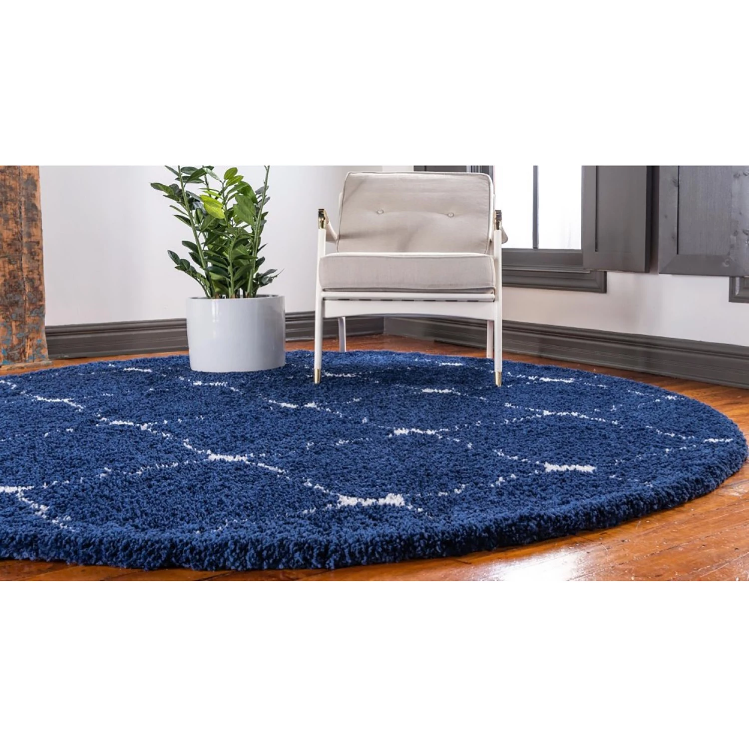 Top Square Tapis Temara Shag X - Polypropylène / Envers : - Bleu marine 5 Top Square Tapis Temara Shag X - Polypropylène / Envers : - Bleu marine – Image 3